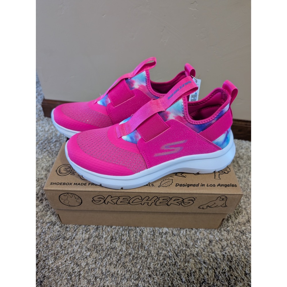 Skechers Fast-Surprise Groove Kids Size 4 Pink NWT Tie Dye Slip On Sneakers